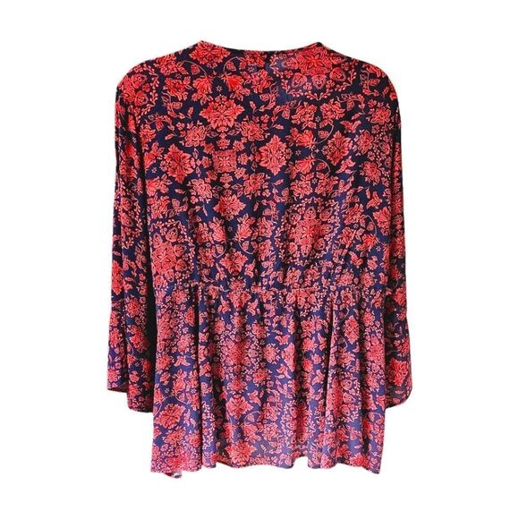 TORRID NEW Babydoll Gauze Crochet Trim Floral Lace-Up Top 4X - Picture 11 of 16